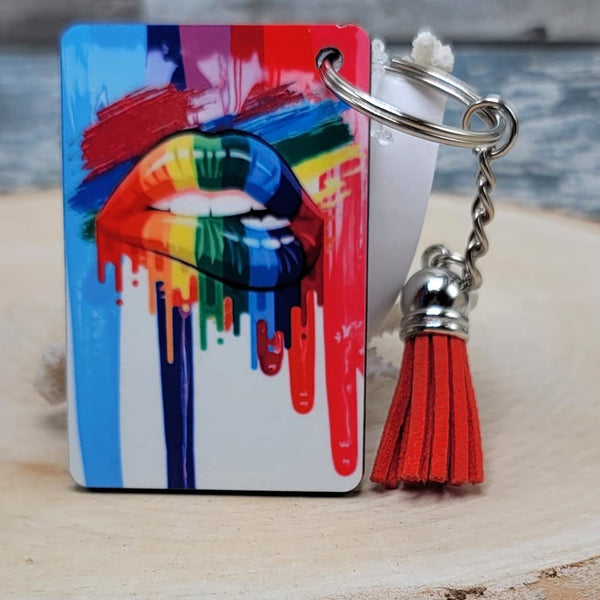 Rainbow Lips Keychain