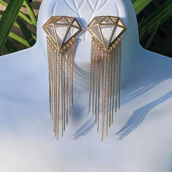 Gold Diamond Shape Earrings