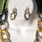 Chunky Tricolor Necklace and Earrings Set